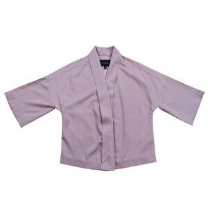 Banana Republic Petite Kimono Open Front Blouse Pink PXXS Polyester.